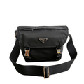 ＰＲＤＡ RE-NYLON AND LEATHER SHOULDER BAG BLACK MEDIUM
