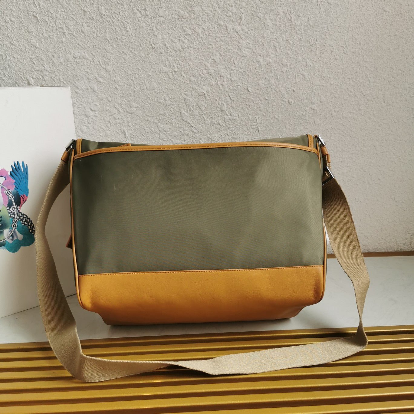 ＰＲＤＡ RE-NYLON AND LEATHER SHOULDER BAG LARGE