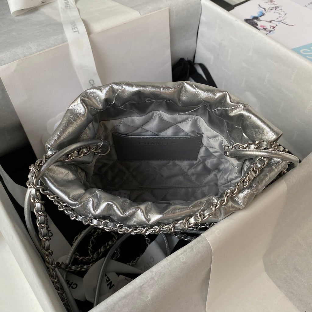 ＣＨＮＥＬ22 MINI HANDBAG SILVER METAL