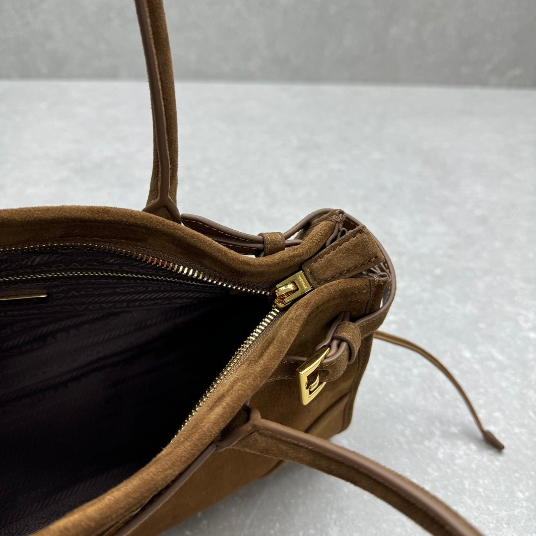 ＰＲＤＡ BONNIE MEDIUM SUEDE HANDBAG CINNAMON