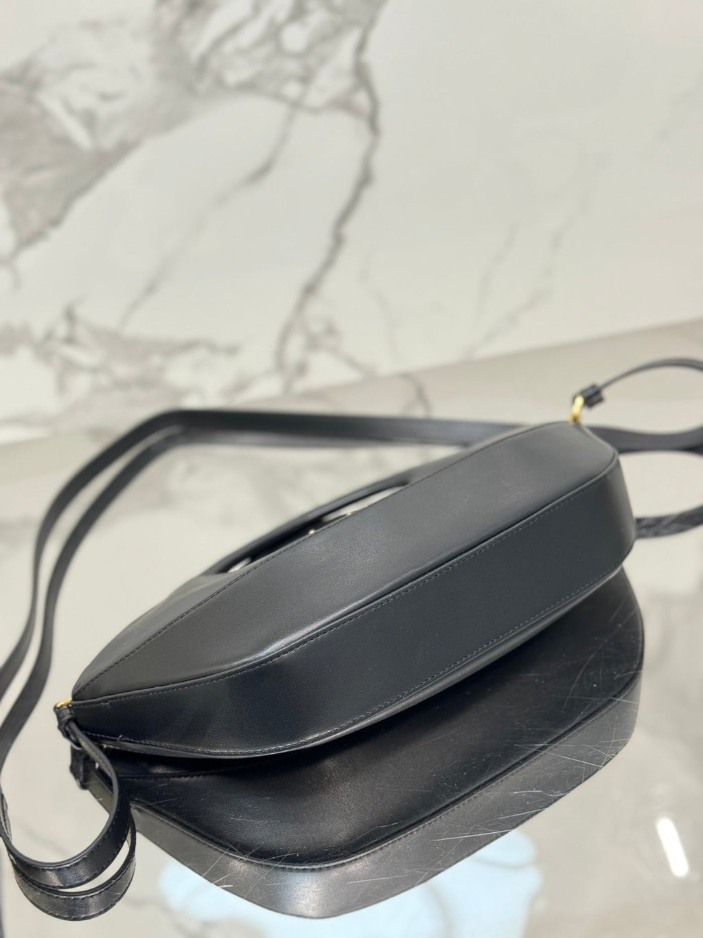 ＰＲＤＡ LEATHER TOTE BAG BLACK