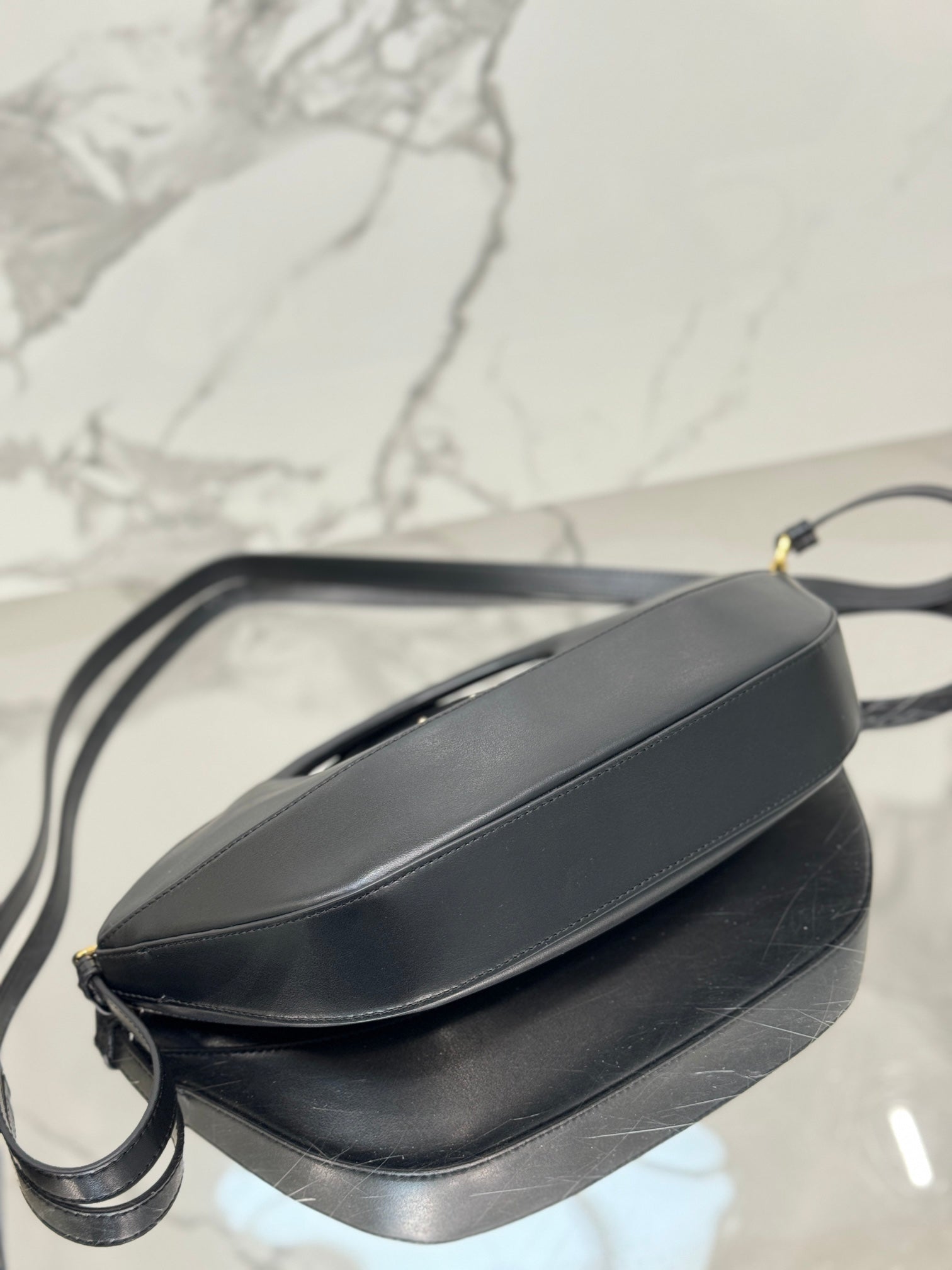 ＰＲＤＡ LEATHER TOTE BAG BLACK