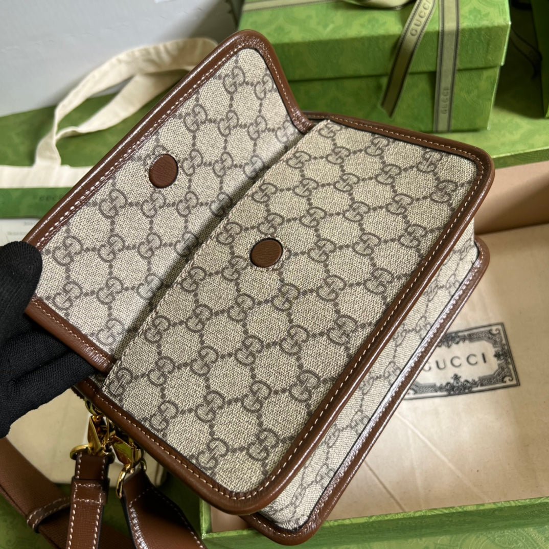 ＧＣＣＩRETRO GG SUPREME MESSENGER BAG BEGIE-EBONY