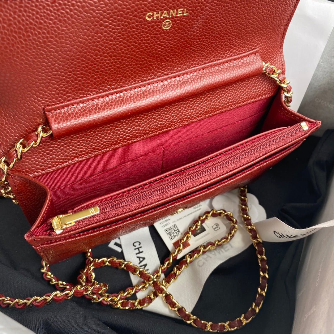 ＣＨＮＥＬCLASSIC WALLET ON CHAIN BURGUNDY