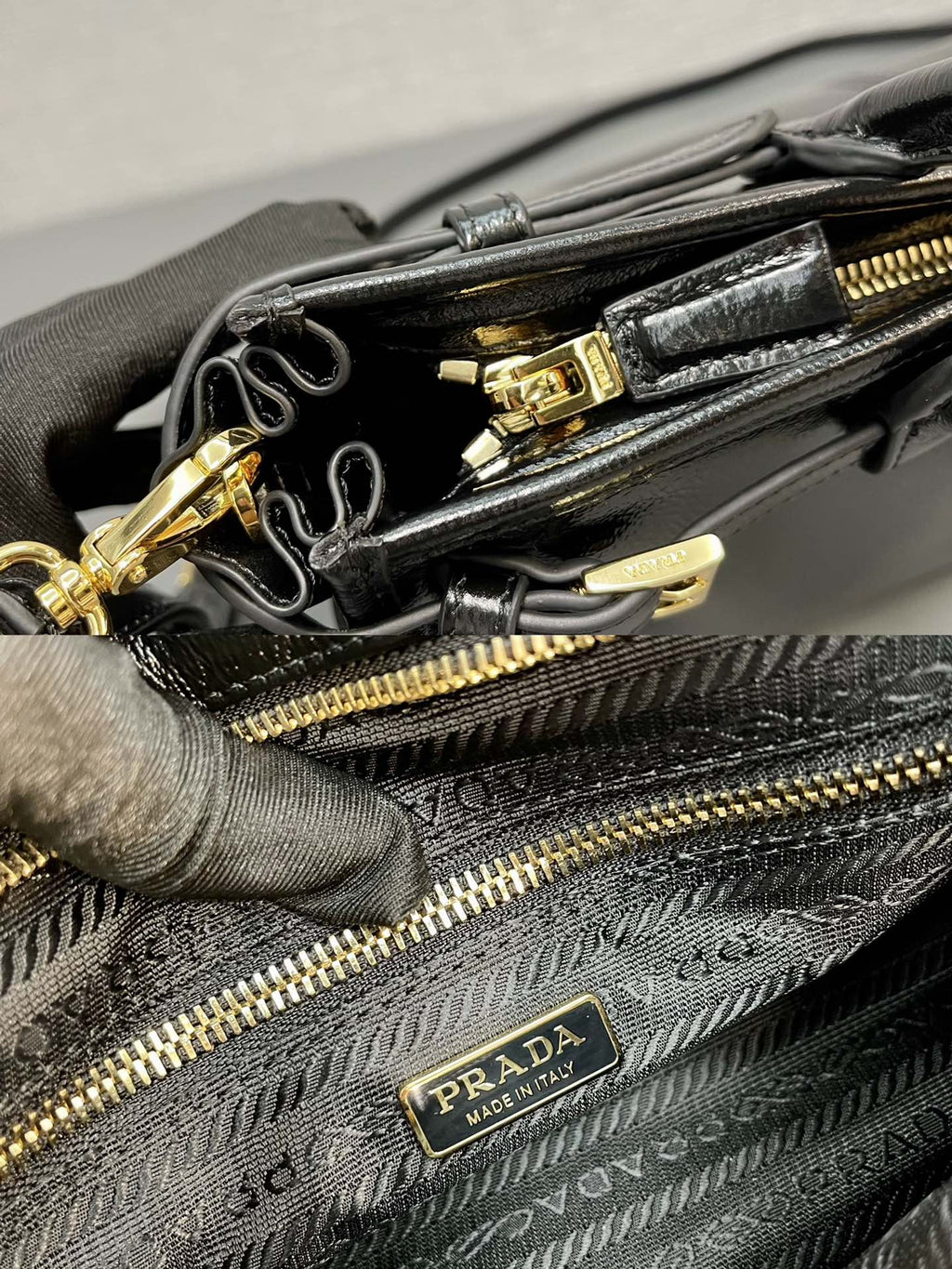 ＰＲＤＡ BONNIE MEDIUM LEATHER HANDBAG BLACK
