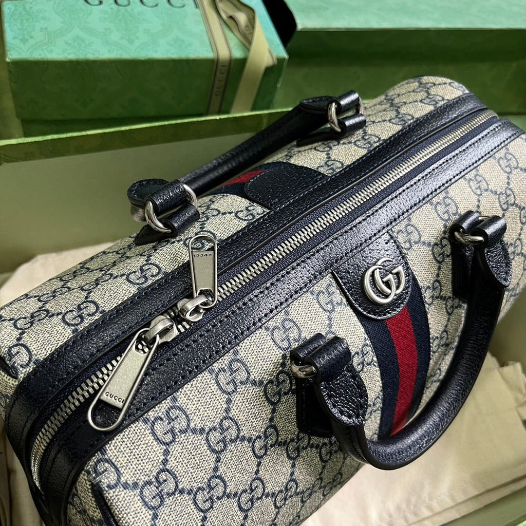 ＧＣＣＩOPHIDIA MEDIUM BOSTON BAG BEGIE-BLACK