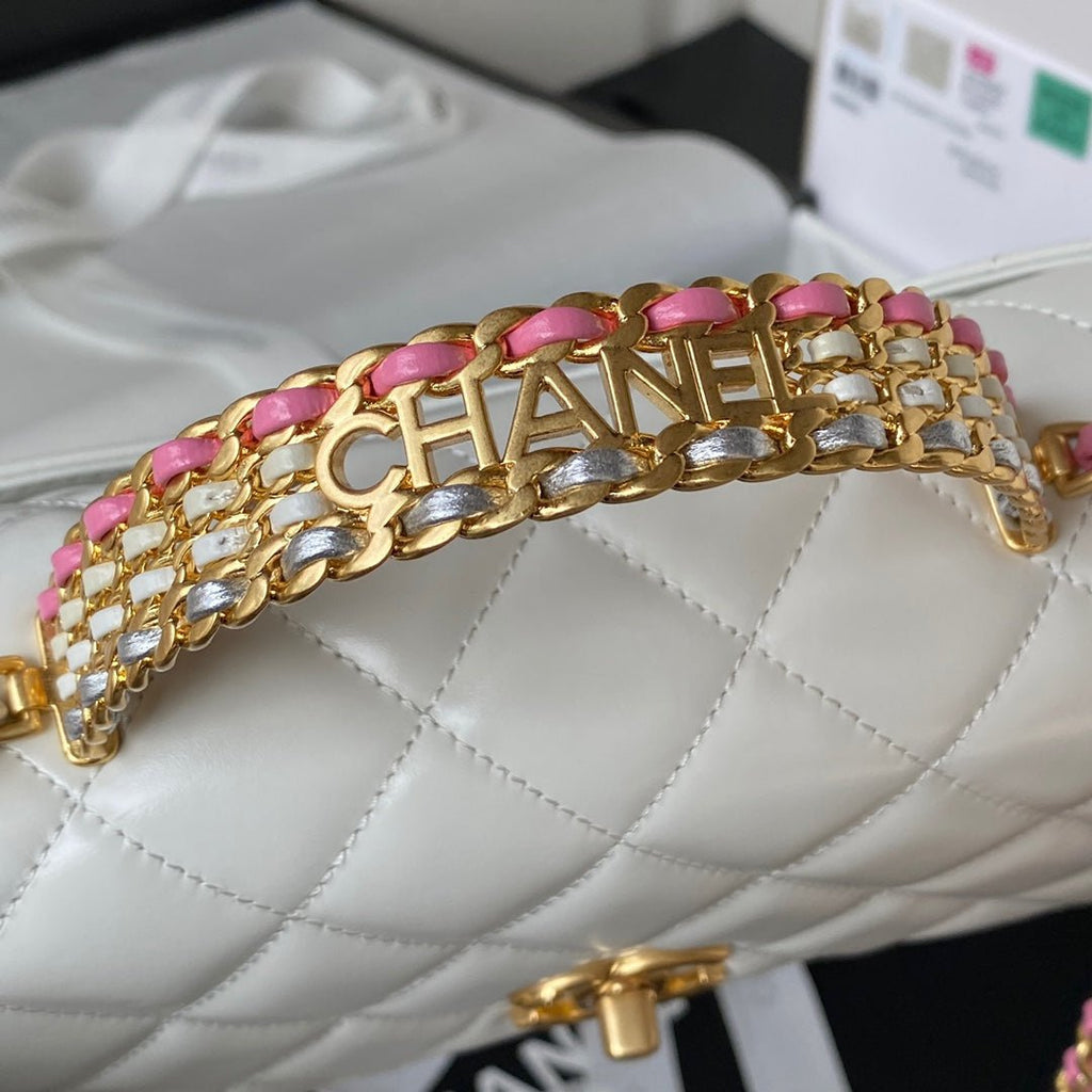 ＣＨＮＥＬRAINBOW TOP HANDLE FLAP BAG WHITE