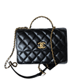 ＣＨＮＥＬRAINBOW TOP HANDLE FLAP BAG BLACK