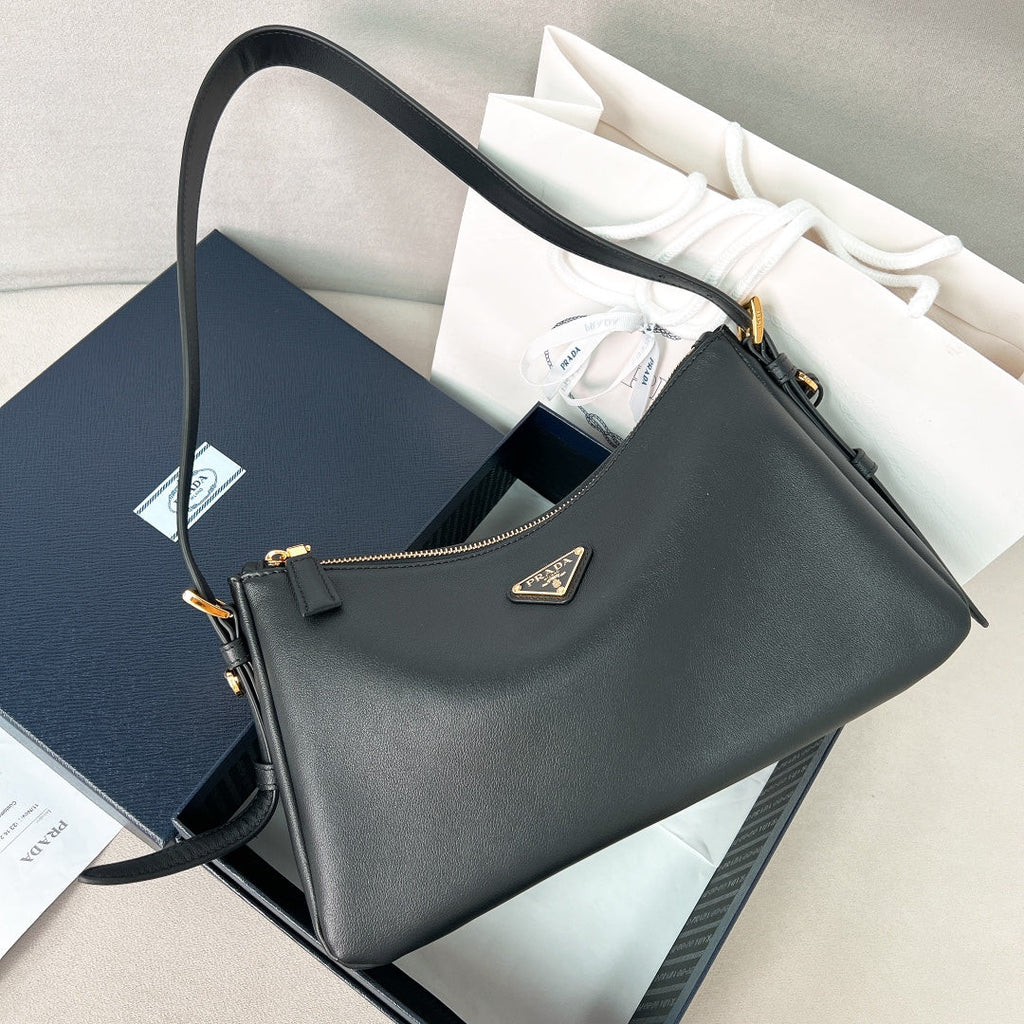ＰＲＤＡ AIMÉE LARGE LEATHER SHOULDER BAG BLACK