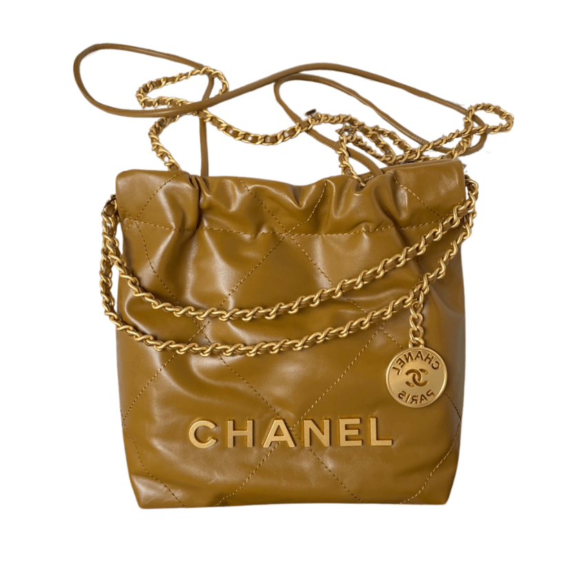 ＣＨＮＥＬ22 MINI HANDBAG BROWN GOLD METAL