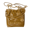 ＣＨＮＥＬ22 MINI HANDBAG BROWN GOLD METAL