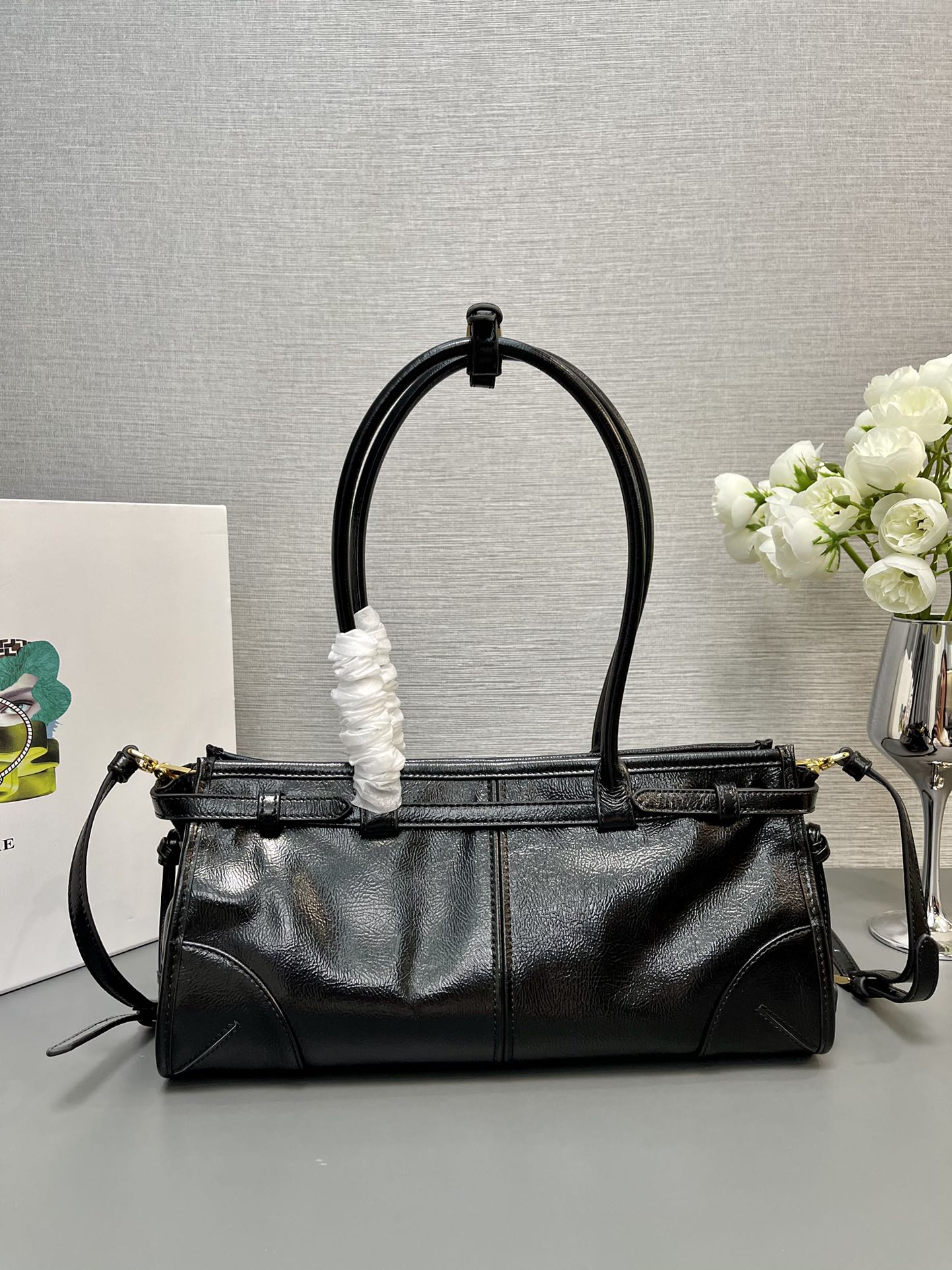 ＰＲＤＡ BONNIE MEDIUM LEATHER HANDBAG BLACK