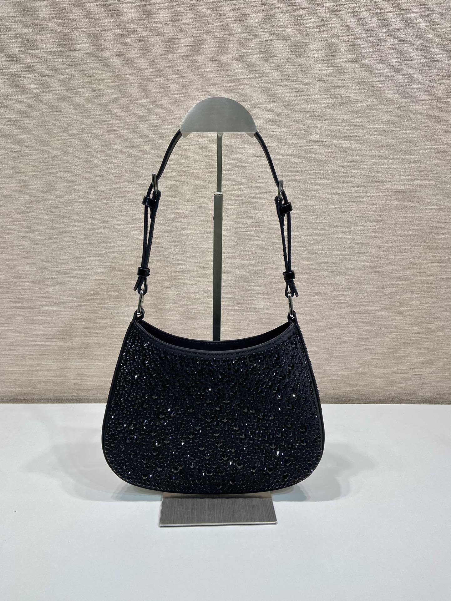 ＰＲＤＡ CLEO SATIN BAG WITH CRYSTALS