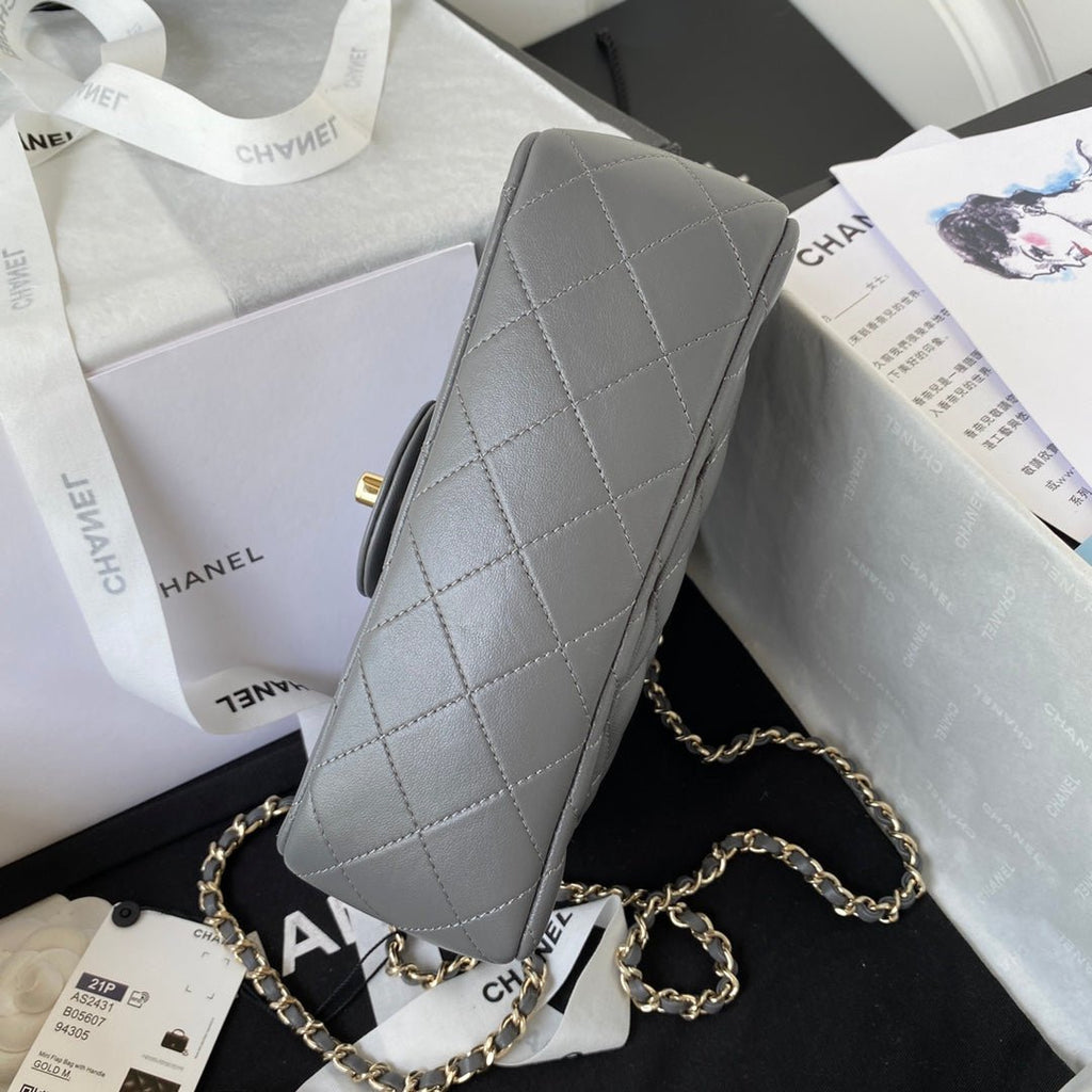 ＣＨＮＥＬMINI FLAP BAG WITH HANDLE GRAY