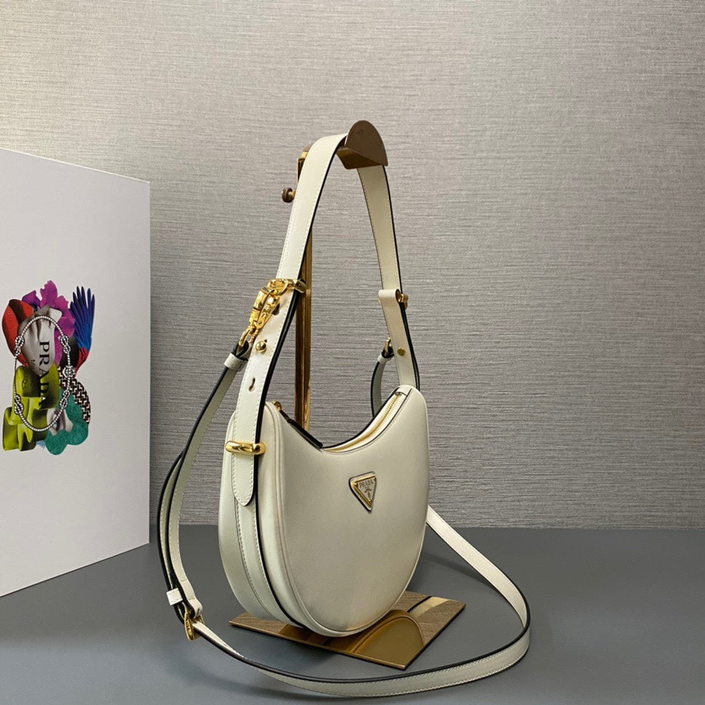 ＰＲＤＡ ARQUÉ SMALL LEATHER SHOULDER BAG WHITE