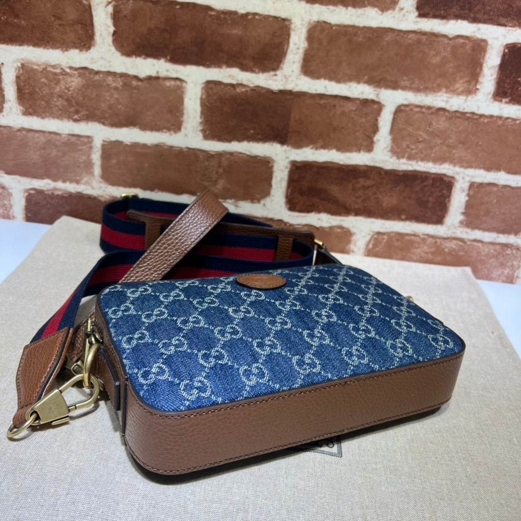 ＧＣＣＩDENIM INTERLOCKING G CROSSBODY BAG BLUE