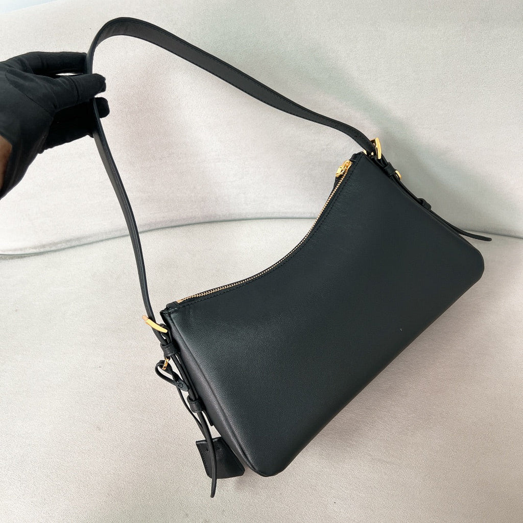 ＰＲＤＡ AIMÉE LARGE LEATHER SHOULDER BAG BLACK