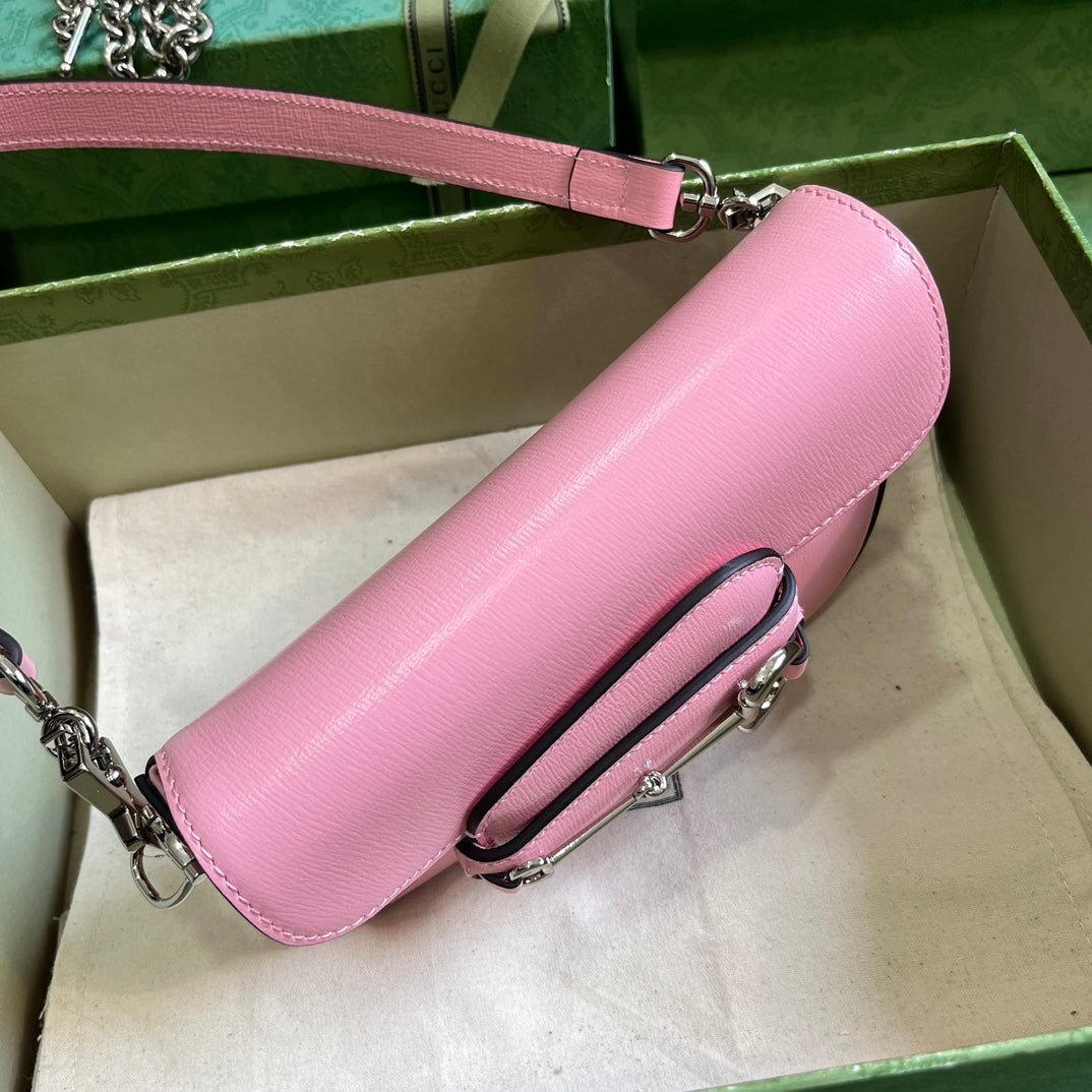 ＧＣＣＩHORSEBIT 1955 MINI LEATHER SHOULDER BAG PINK