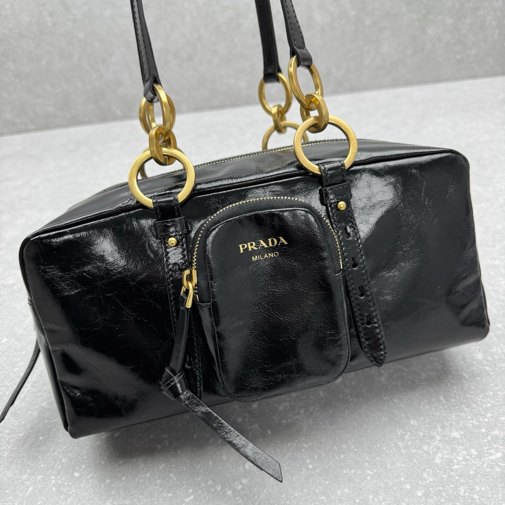 ＰＲＤＡ DANGLE MEDIUM LEATHER TOP-HANDLE BAG