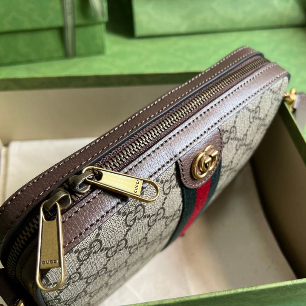 ＧＣＣＩOPHIDIA SMALL CROSSBODY BAG BIEGE-BROWN