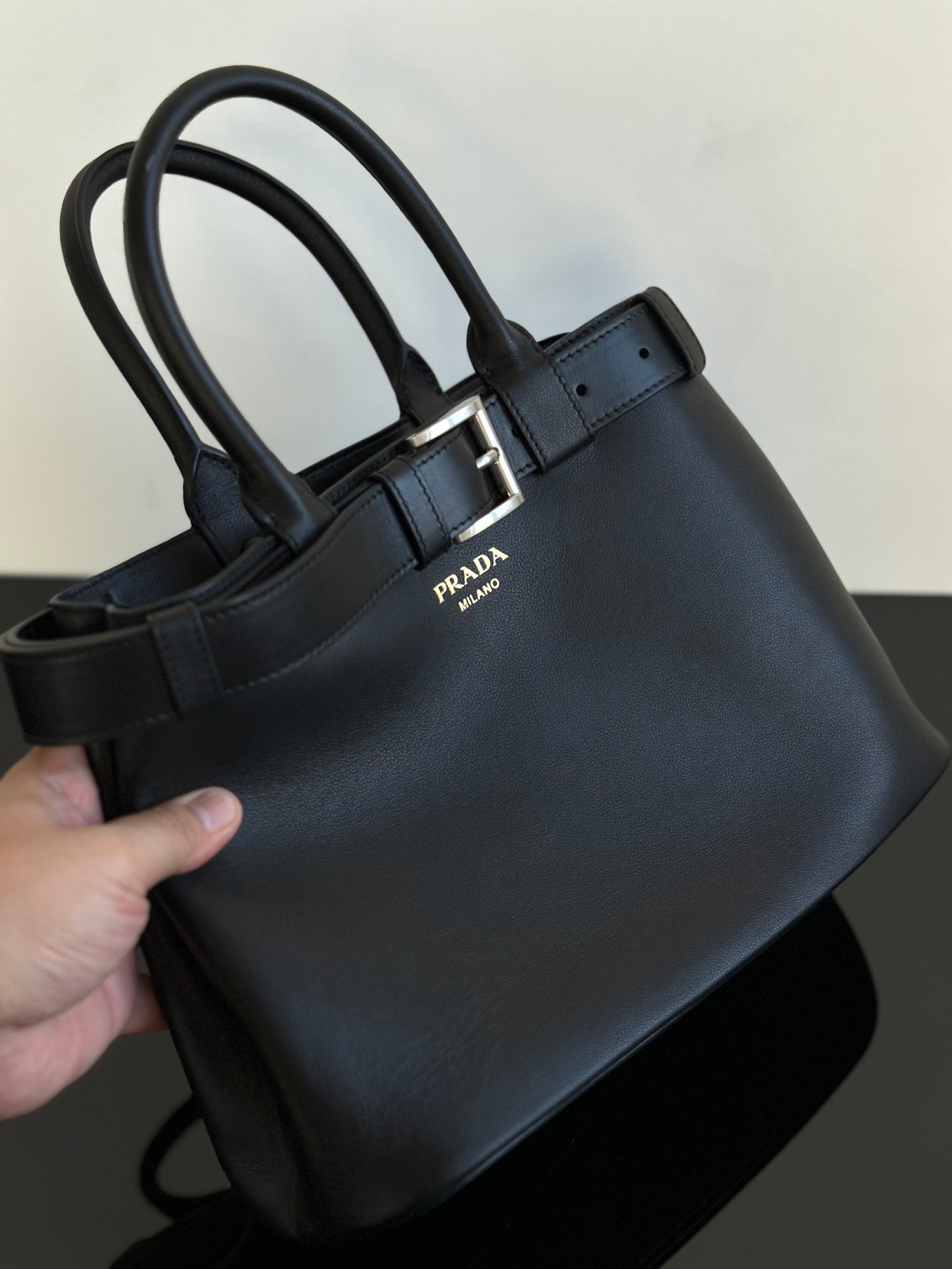 ＰＲＤＡ BUCKLE SMALL LEATHER HANDBAG WITH BELT