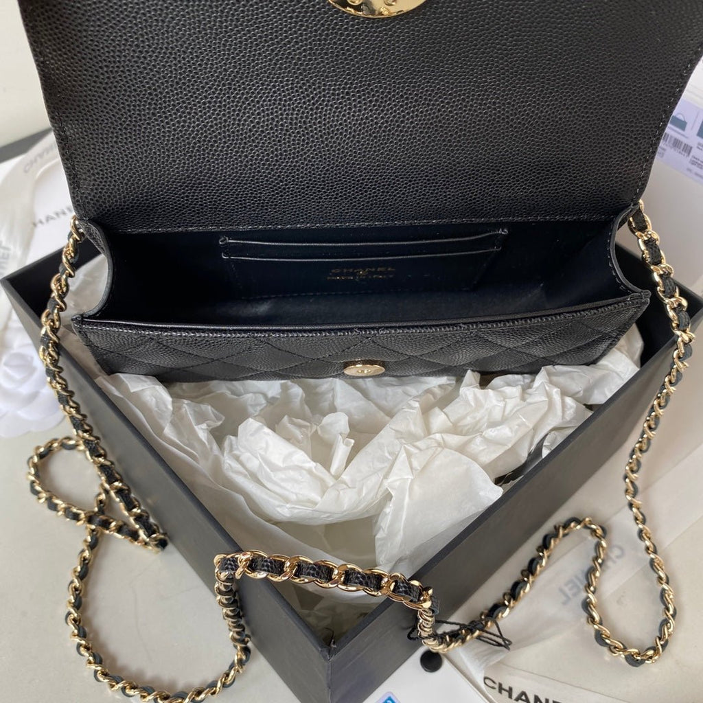 ＣＨＮＥＬCLUTCH WITH CHAIN BLACK