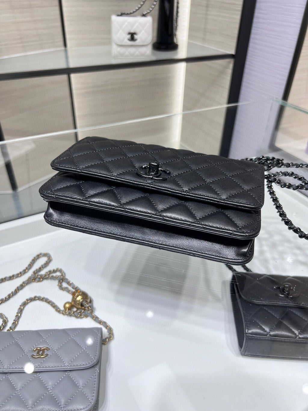 ＣＨＮＥＬ WALLET ON CHAIN BLACK