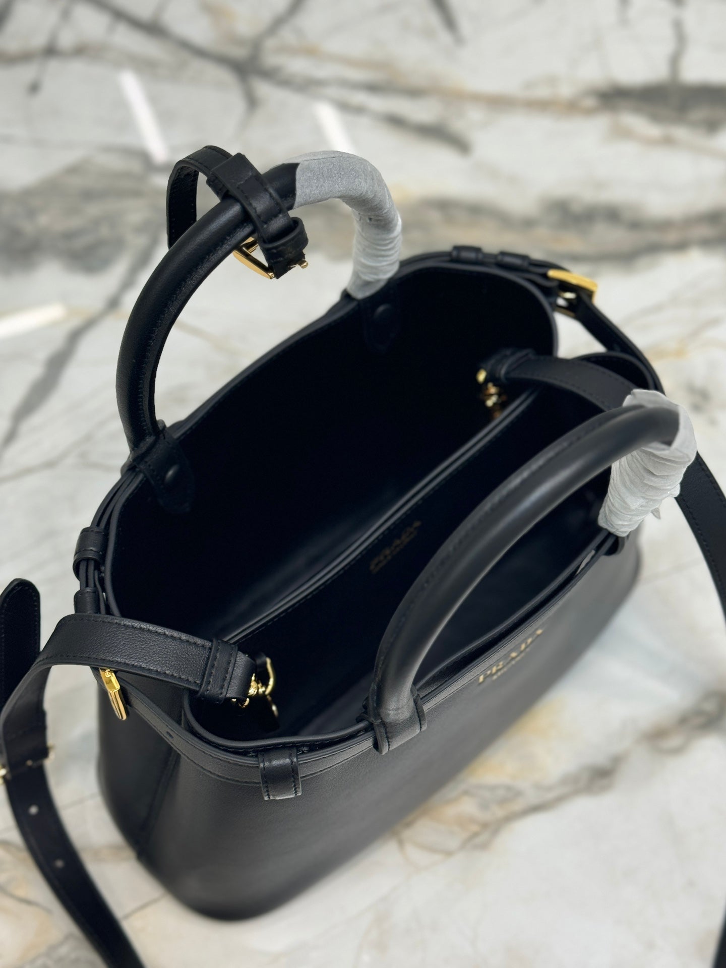 ＰＲＤＡ BUCKLE SMALL LEATHER HANDBAG WITH DOUBLE BELT