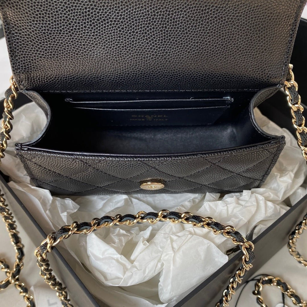 ＣＨＮＥＬCLUTCH WITH CHAIN BLACK