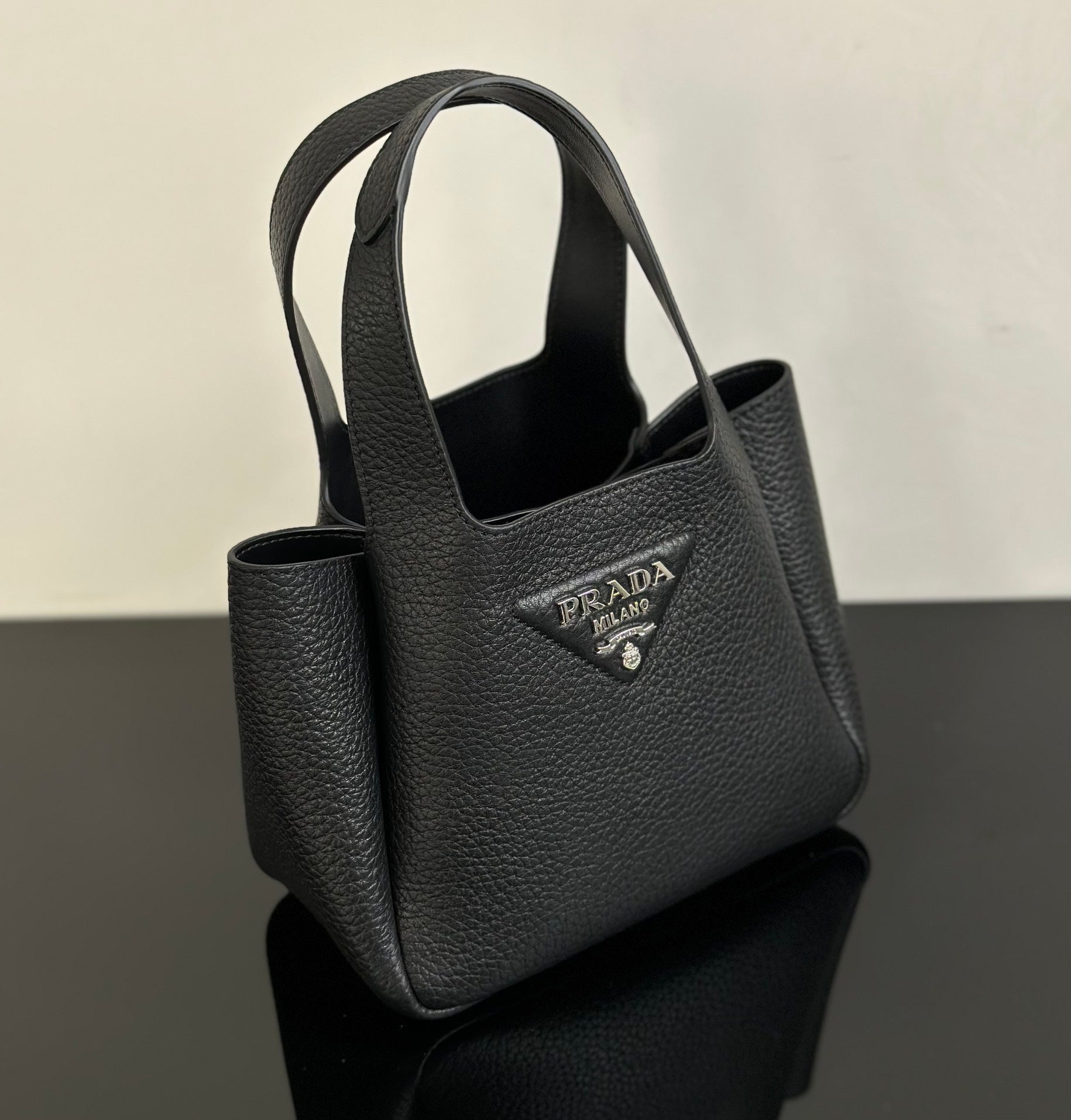ＰＲＤＡ LEATHER MINI HANDBAG BLACK