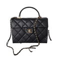 ＣＨＮＥＬTOP HANDLE FLAP BAG BLACK