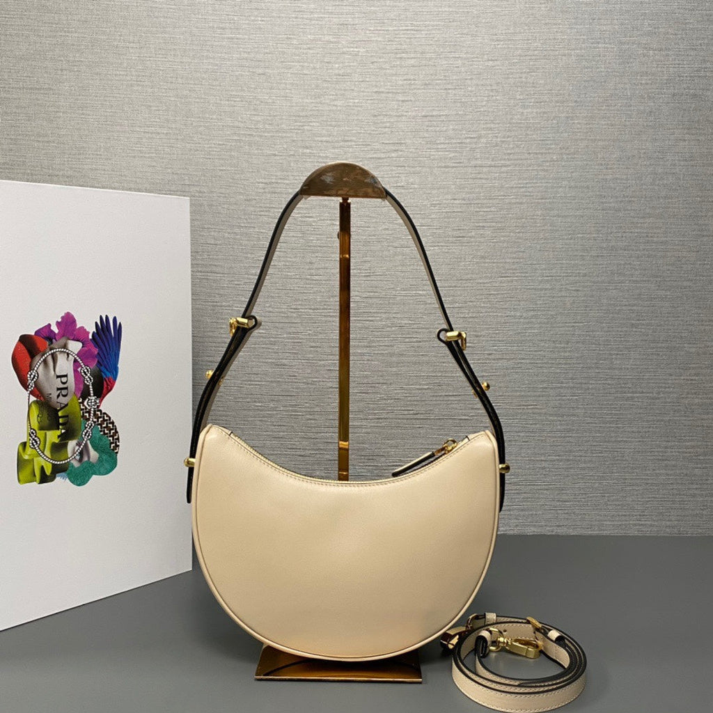 ＰＲＤＡ ARQUÉ SMALL LEATHER SHOULDER BAG VANILLA
