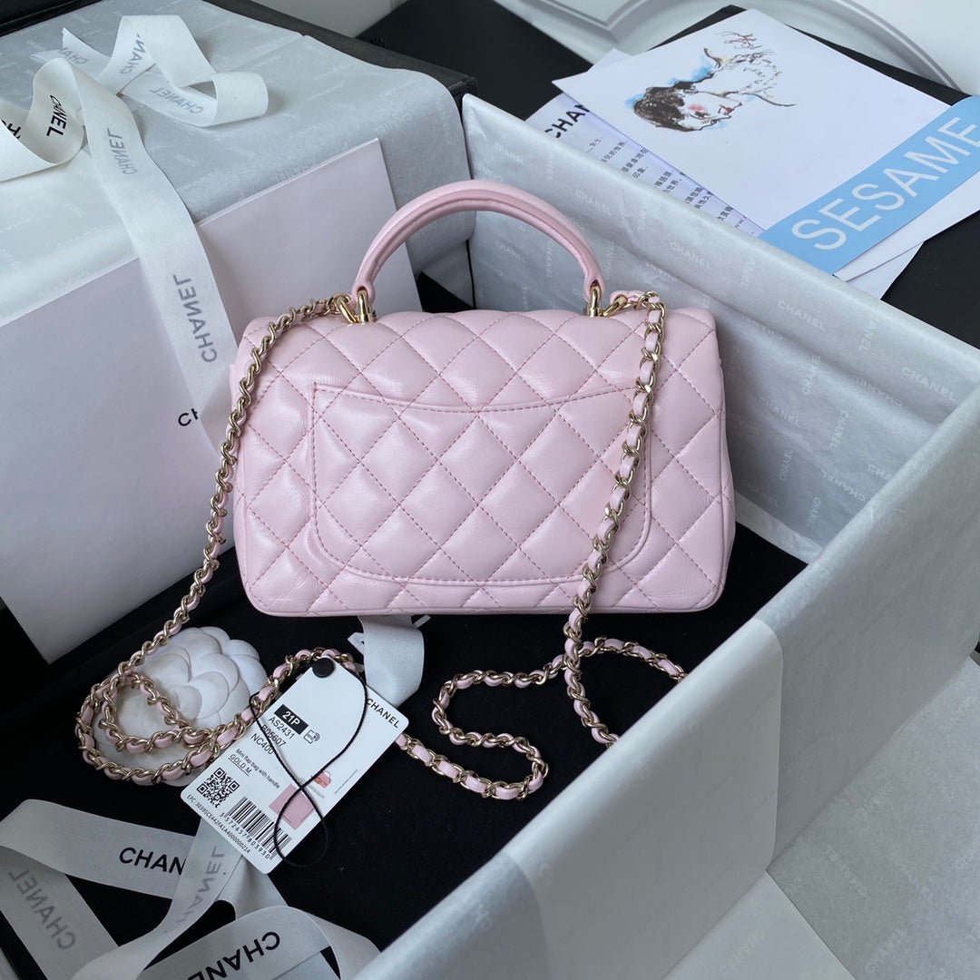 ＣＨＮＥＬMINI FLAP BAG WITH HANDLE LIGHT PINK