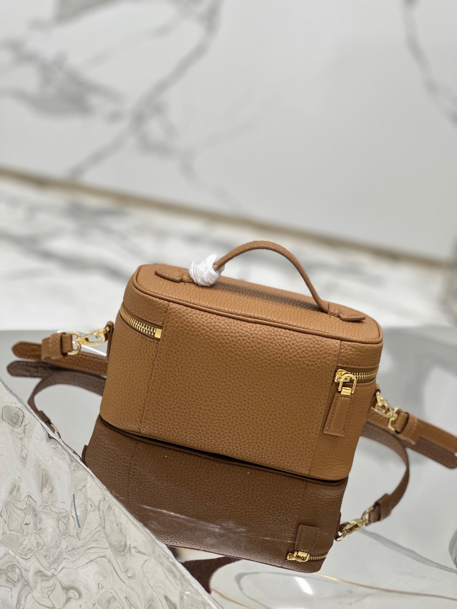 ＰＲＤＡ LEATHER MINI BAG COGNAC