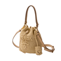 ＰＲＤＡ CROCHET AND LEATHER MINI-BUCKET BAG