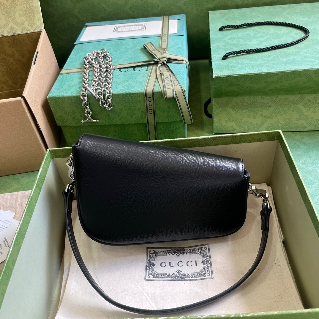ＧＣＣＩHORSEBIT 1955 MINI LEATHER SHOULDER BAG BLACK