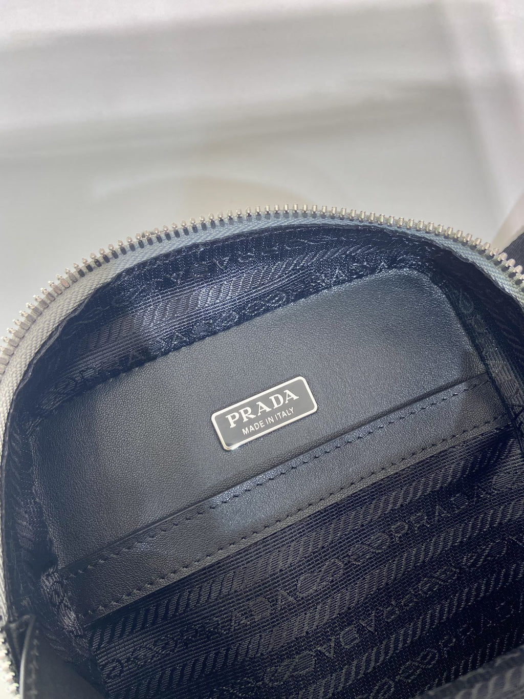ＰＲＤＡ BRIQUE SAFFIANO LEATHER BAG GRAY