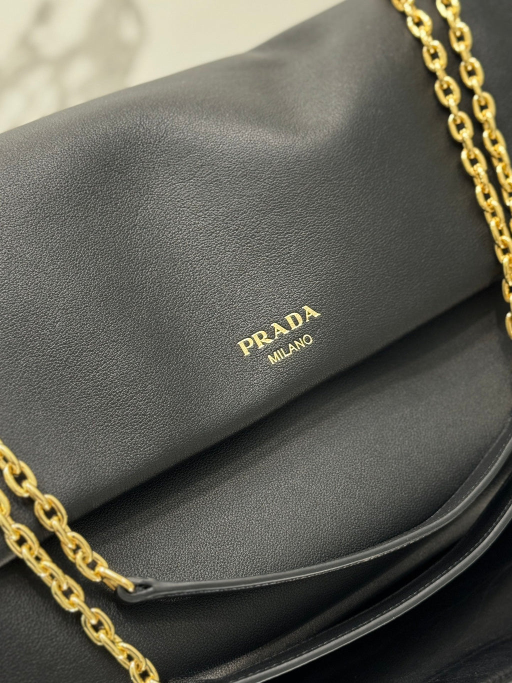 ＰＲＤＡ DOUX LARGE LEATHER SHOULDER BAG BLACK