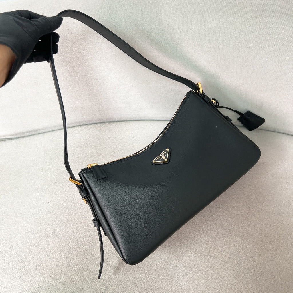 ＰＲＤＡ AIMÉE LARGE LEATHER SHOULDER BAG BLACK