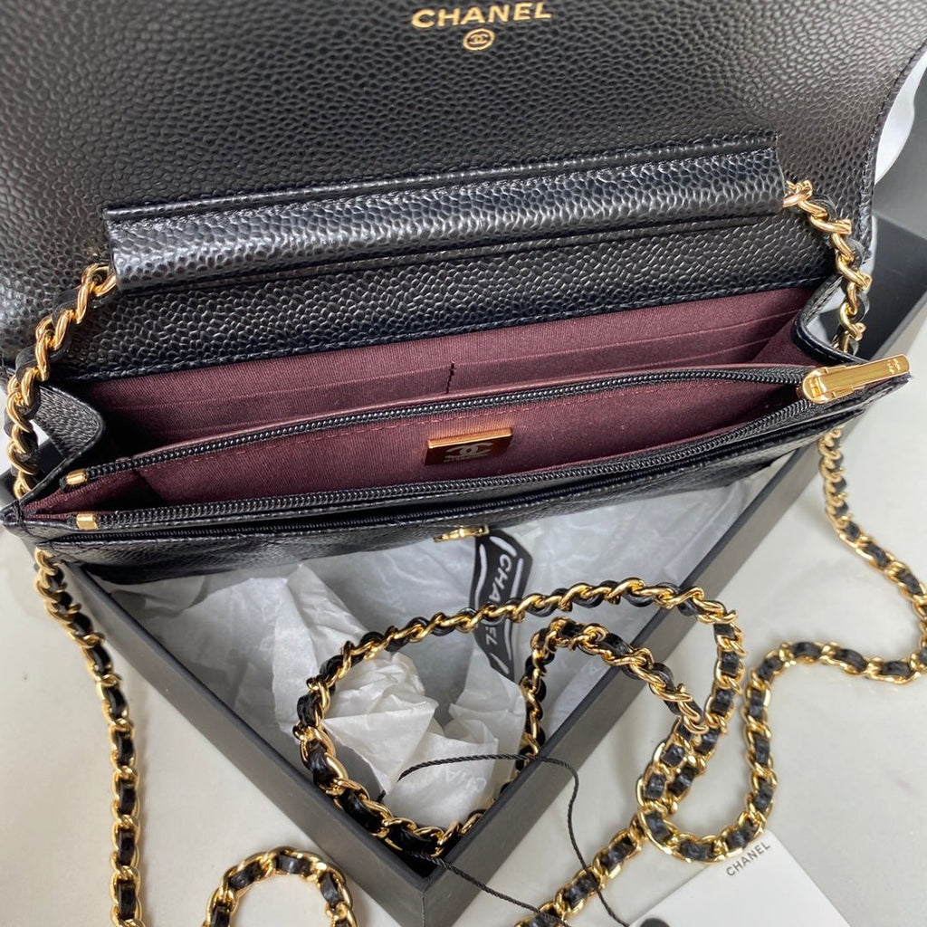 ＣＨＮＥＬCLASSIC WALLET ON CHAIN BLACK