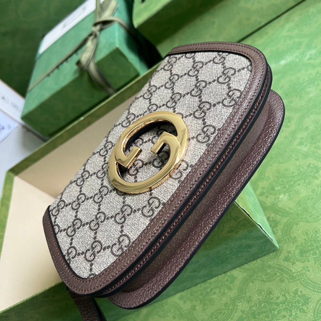 ＧＣＣＩBLONDIE LEATHER SHOULDER BAG BEGIE-BROWN