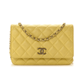 ＣＨＮＥＬCAVIAR QUILTED WALLET ON CHAIN YELLOW