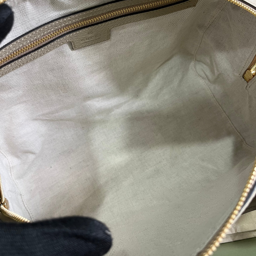 ＧＣＣＩOPHIDIA MEDIUM BOSTON BAG BEGIE-WHITE