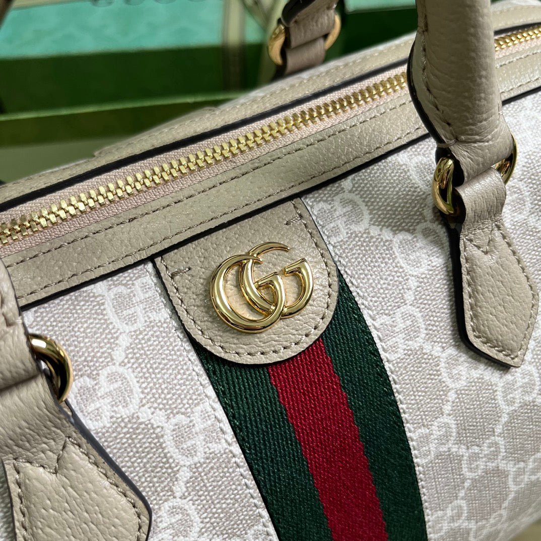 ＧＣＣＩOPHIDIA MEDIUM BOSTON BAG BEGIE-WHITE