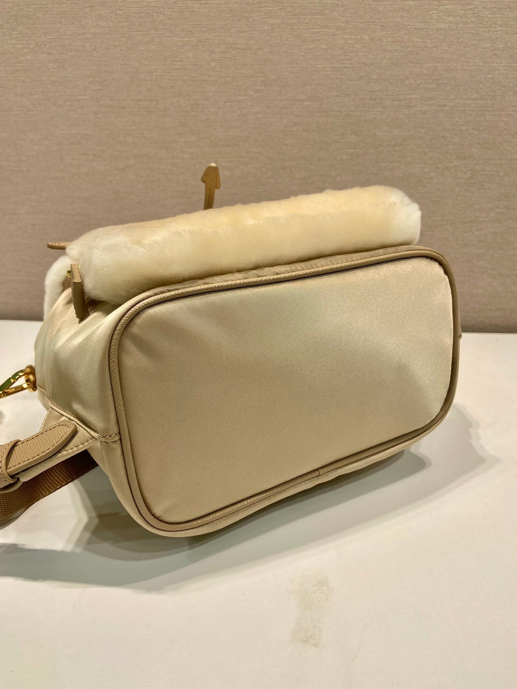 ＰＲＤＡ RE-NYLON AND SHEARLING BACKPACK