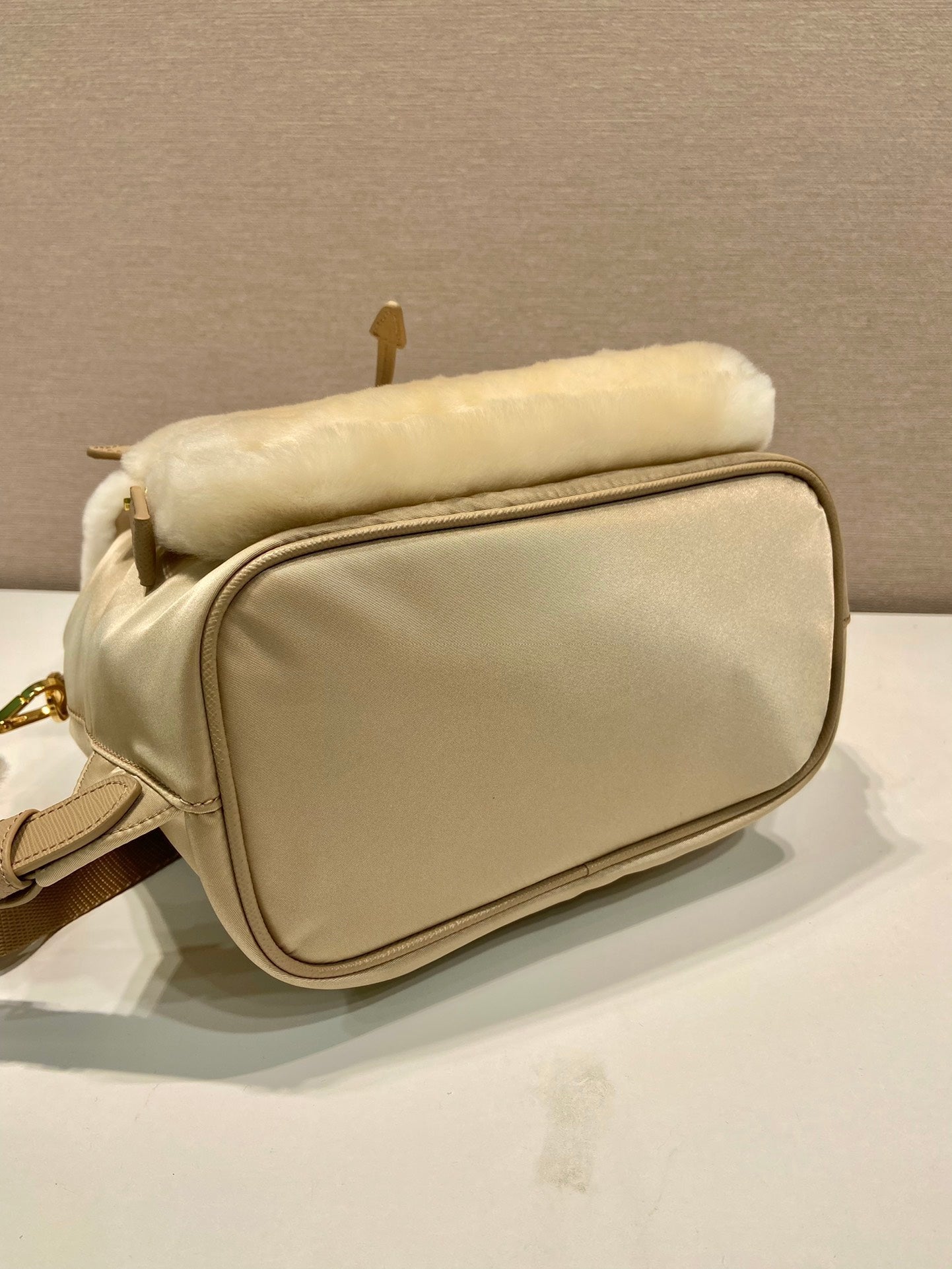 ＰＲＤＡ RE-NYLON AND SHEARLING BACKPACK