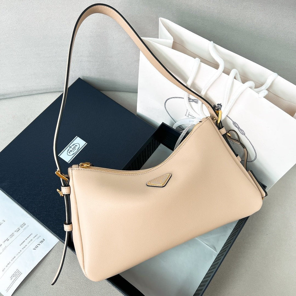 ＰＲＤＡ AIMÉE LARGE LEATHER SHOULDER BAG SAND