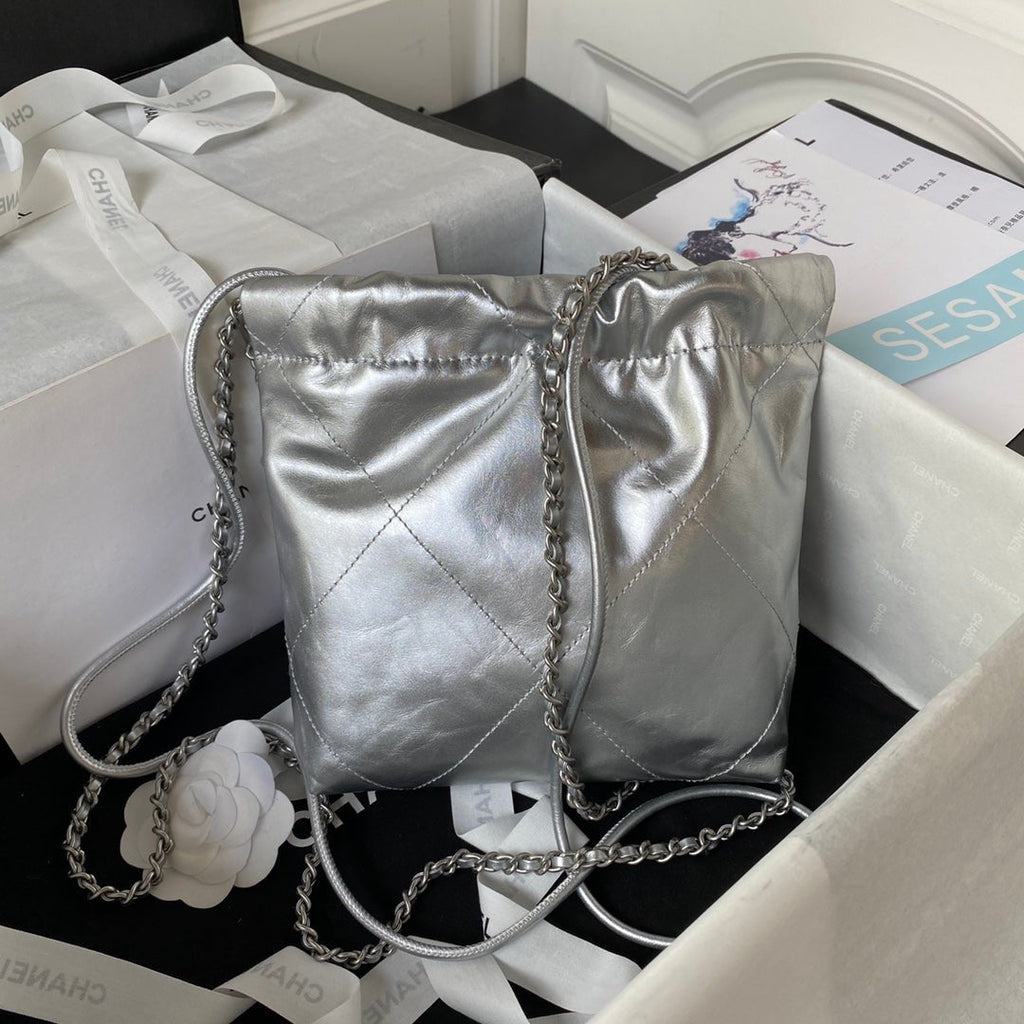 ＣＨＮＥＬ22 MINI HANDBAG SILVER METAL