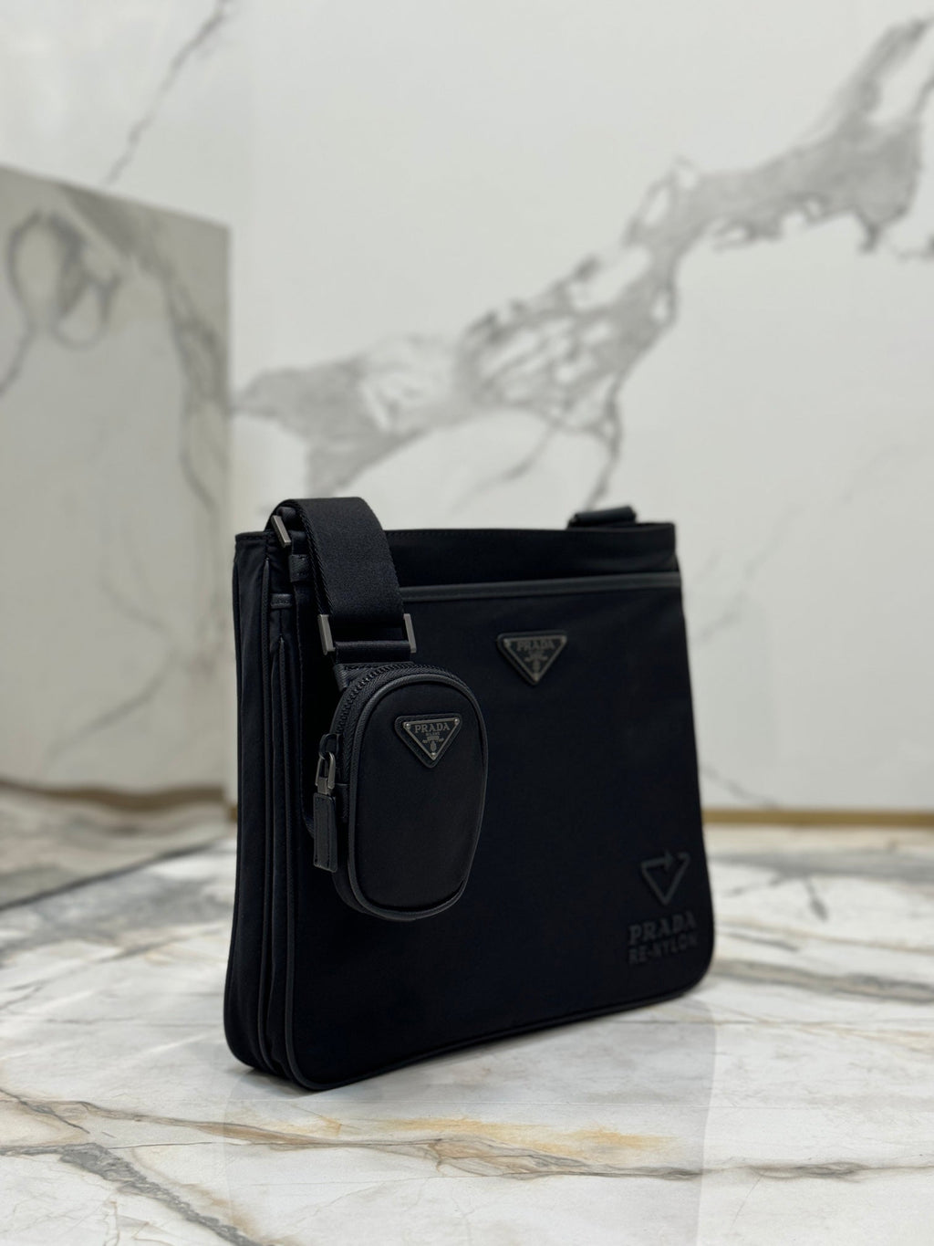 ＰＲＤＡ RE-NYLON AND SAFFIANO LEATHER SHOULDER BAG