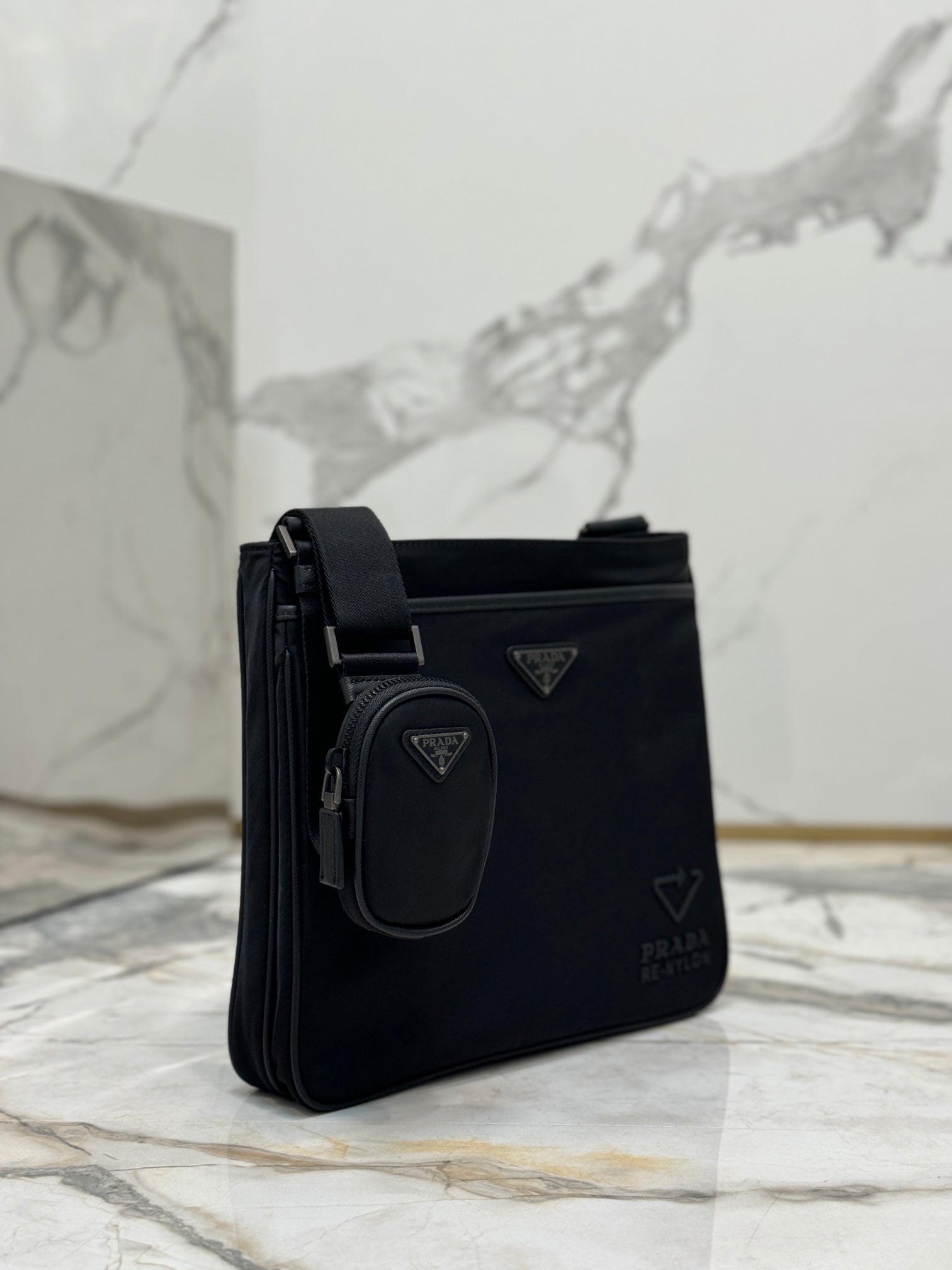 ＰＲＤＡ RE-NYLON AND SAFFIANO LEATHER SHOULDER BAG